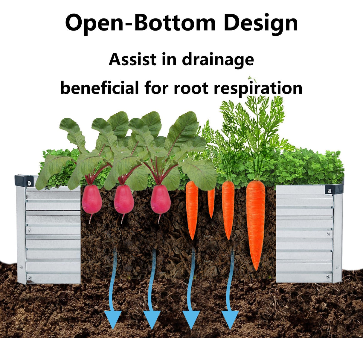 Meberam 2 Pack 6x3x1FT Galvanized Raised Garden Beds Kit Outdoor Metal Gardening Planter Box for Vegetable Elevated Flower Herbs,Silver Meberam