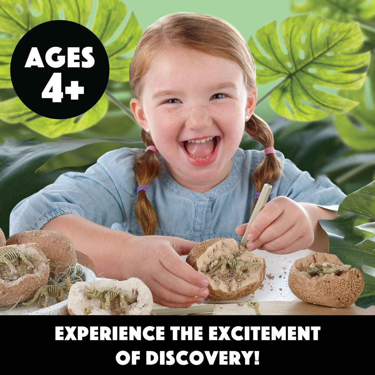 MindWare Dig It Up! Dinosaur Skeleton Eggs Excavation kit - Comes with 12 Clay Eggs, 12 Chisel Tools and 12 Instruction Sheets MindWare