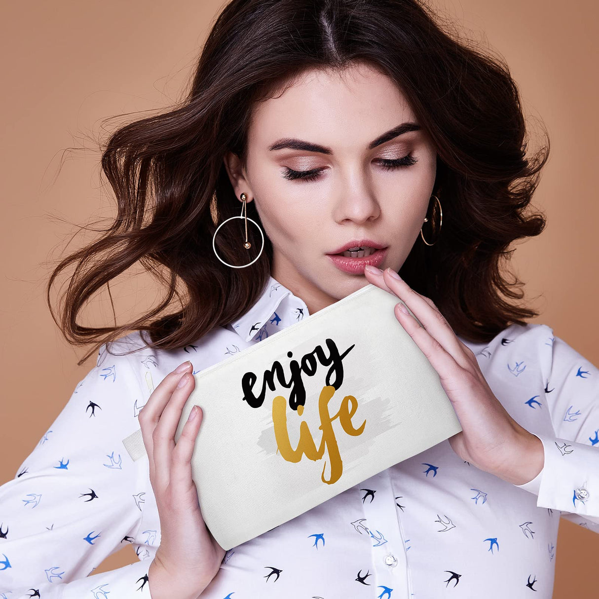 Saintrygo 40 Pcs Sublimation Makeup Bags Blank Canvas Bag DIY Heat Transfer Cosmetic Makeup Bags Sublimation Cosmetic Canvas Pouch for Travel Toiletry DIY Crafts(5 x 10 x 1.8 Inches) Saintrygo