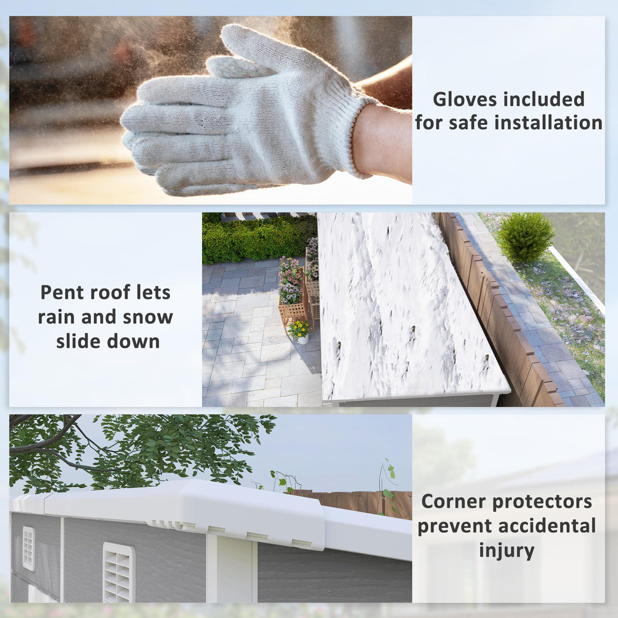 Outsunny 8' x 4' Outdoor Storage Shed, Resin Plastic Shed with Floor, Window, Lockable Doors and Vents, All-Weather Tool Shed for Backyard, Patio, Lawn, Gray Outsunny