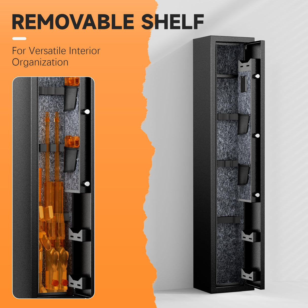 INTERGREAT 2-6 Gun Safe, Gun Cabinet for Rifles, Rifle Gun Safes for Home,Quick Access Rifle Safe with Digital Keypad INTERGREAT