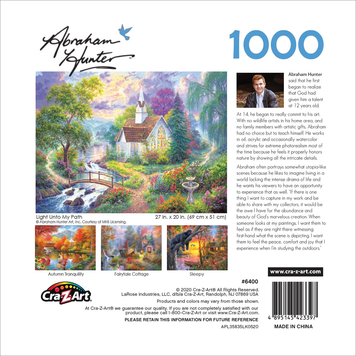 RoseArt - Abraham Hunter - Light Unto My Path - 1000 Piece Jigsaw Puzzle for Adults RoseArt