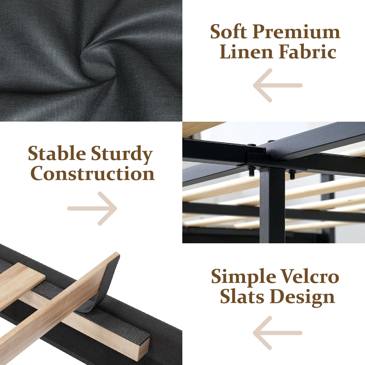 CXVX Twin Size Platform Bed Frame with Upholstered Headboard, Button Tufted Design, Strong Wooden Slats, No Box Spring Needed, Easy Assembly, Noise Free CXVX