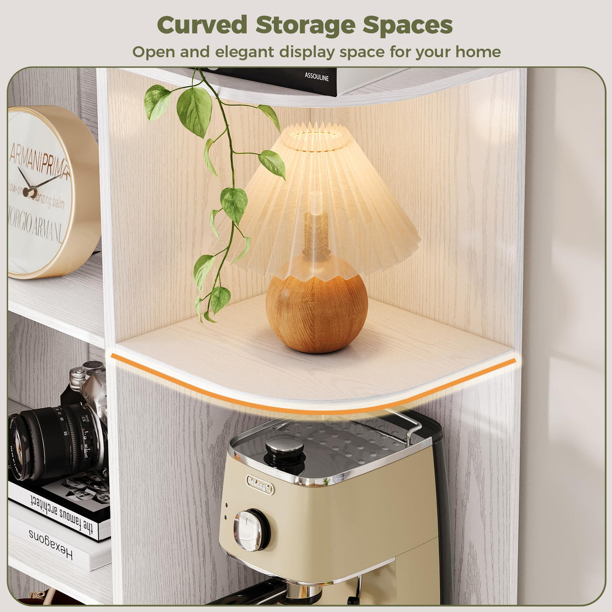 IRONCK Corner Bookshelf, 76" Tall Corner Bookshelves, 6 Tiers L-Shaped Bookcase with 10 Open Shelves and 2 Storage Drawers for Living Room or Home Office IRONCK