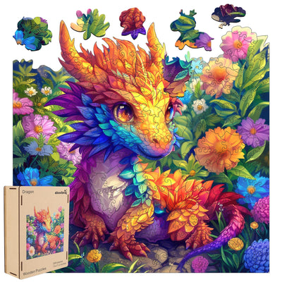 Qiuenisray Wooden Jigsaw Puzzles 500 pieces-Dragon,Medium,16.3x16.5in,Royal,Wooden Puzzles for Adults,Unique Shape Animal Adult Puzzles,Irregular Wood Puzzles Best Gift for Adults and Kids Family Game