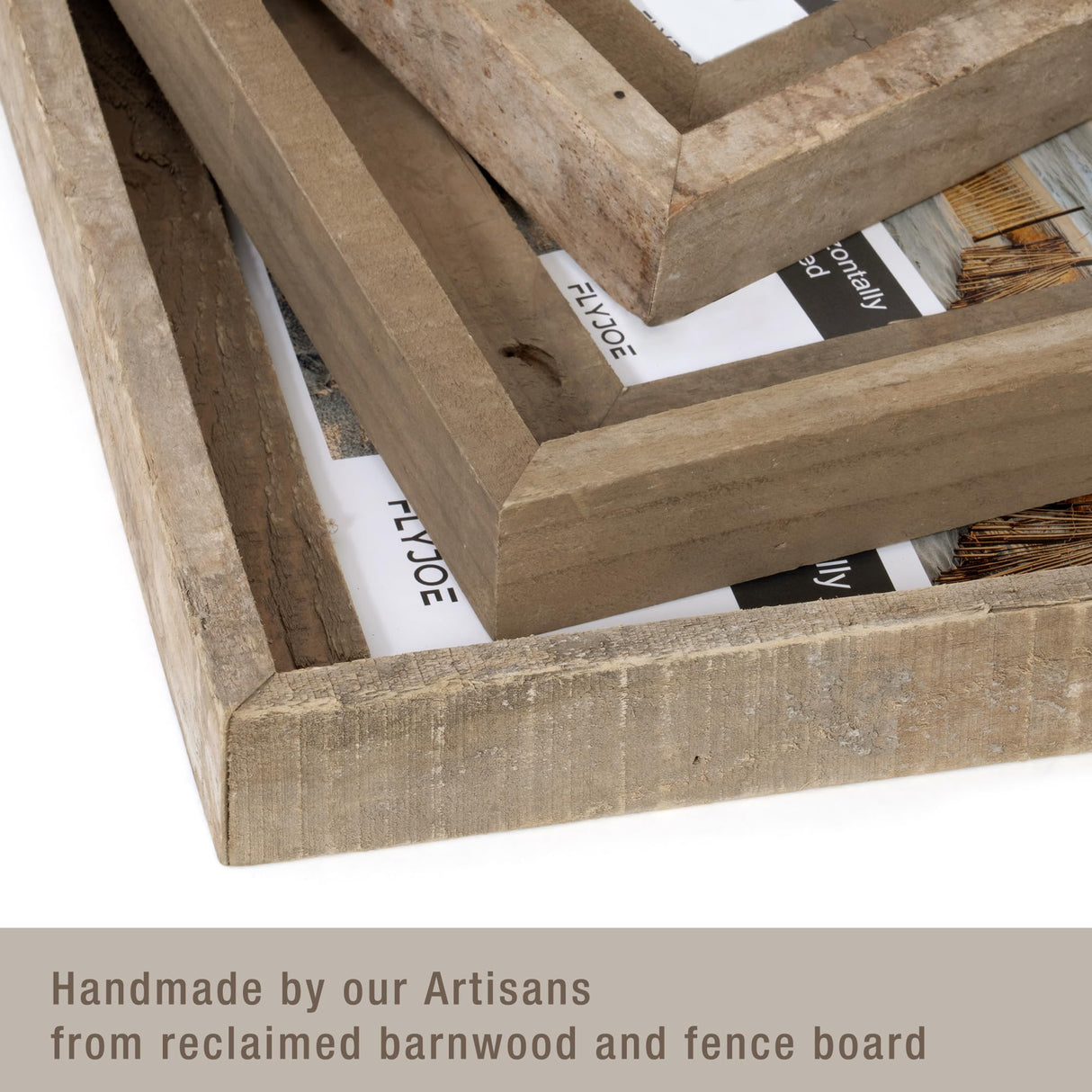 Rustic 12x18 Picture Frame, Reclaimed Barnwood Photo Frame with HD Tempered Glass, Distressed Family Art Gallery Corner, Horizontal and Vertical Wall Mounting Display with Hardware, Set of 1 FLYJOE