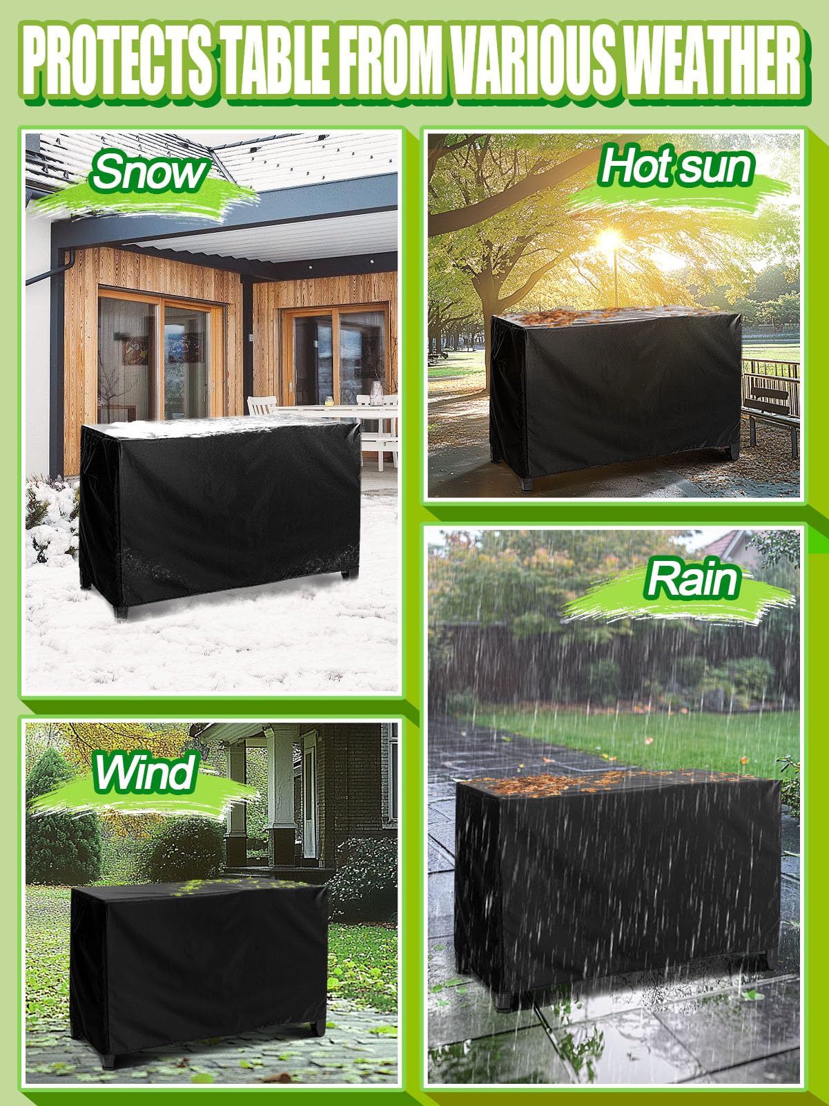 PAMASE Outdoor Dining Cart Cover - 54"L*23"W*35"H Grill Covers for Keter Unity XL Portable Cabinet Bar, Heavy Duty Waterproof BBQ Food Prep Table Serving Worktable Metal Movable Station PAMASE