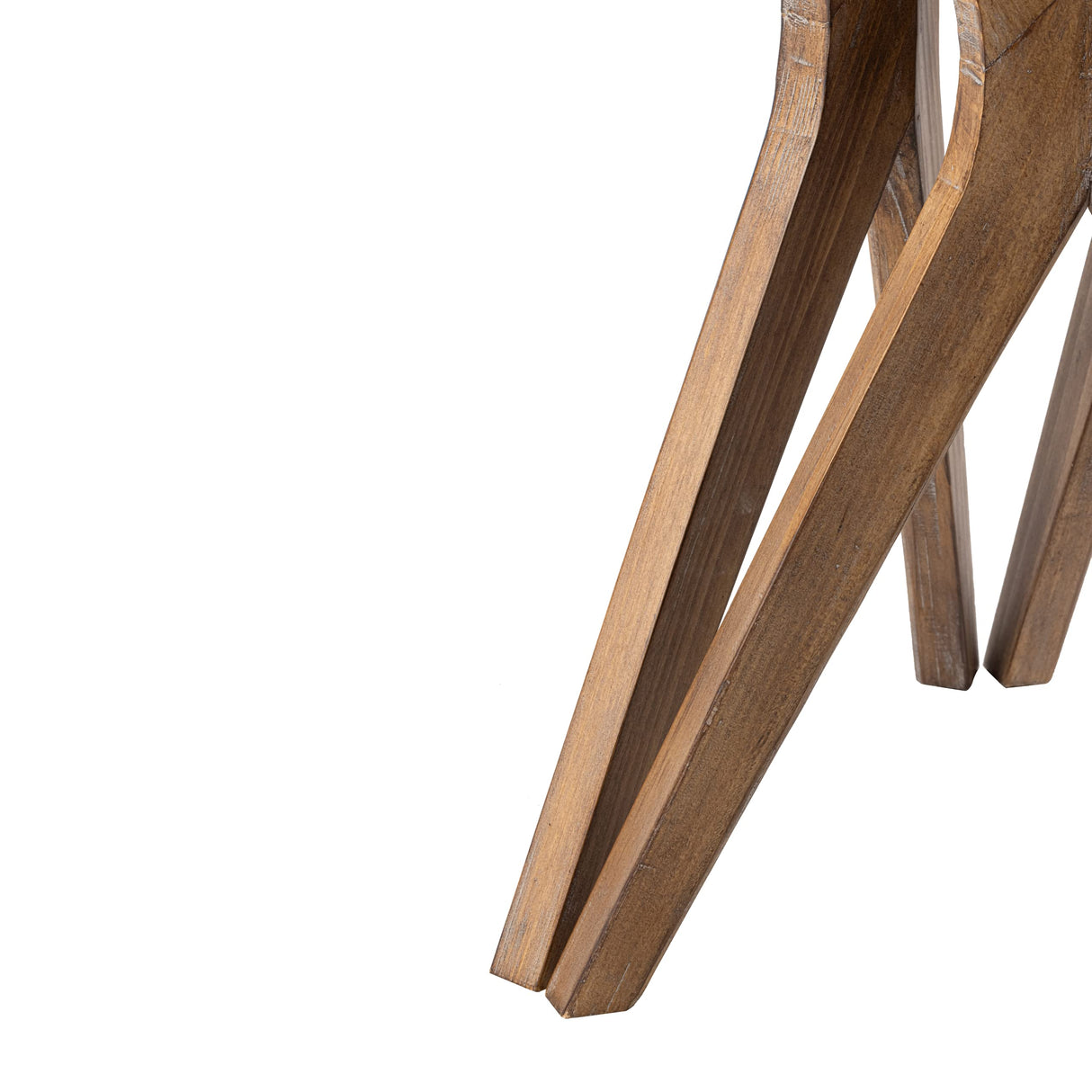 LONYKE Pedestal Farmhouse End Table, Distressed Top with Tripod Base Bedside Table for Living Room, Modern, Boho Decor, Round (1 Pack, White & Walnut) LONYKE