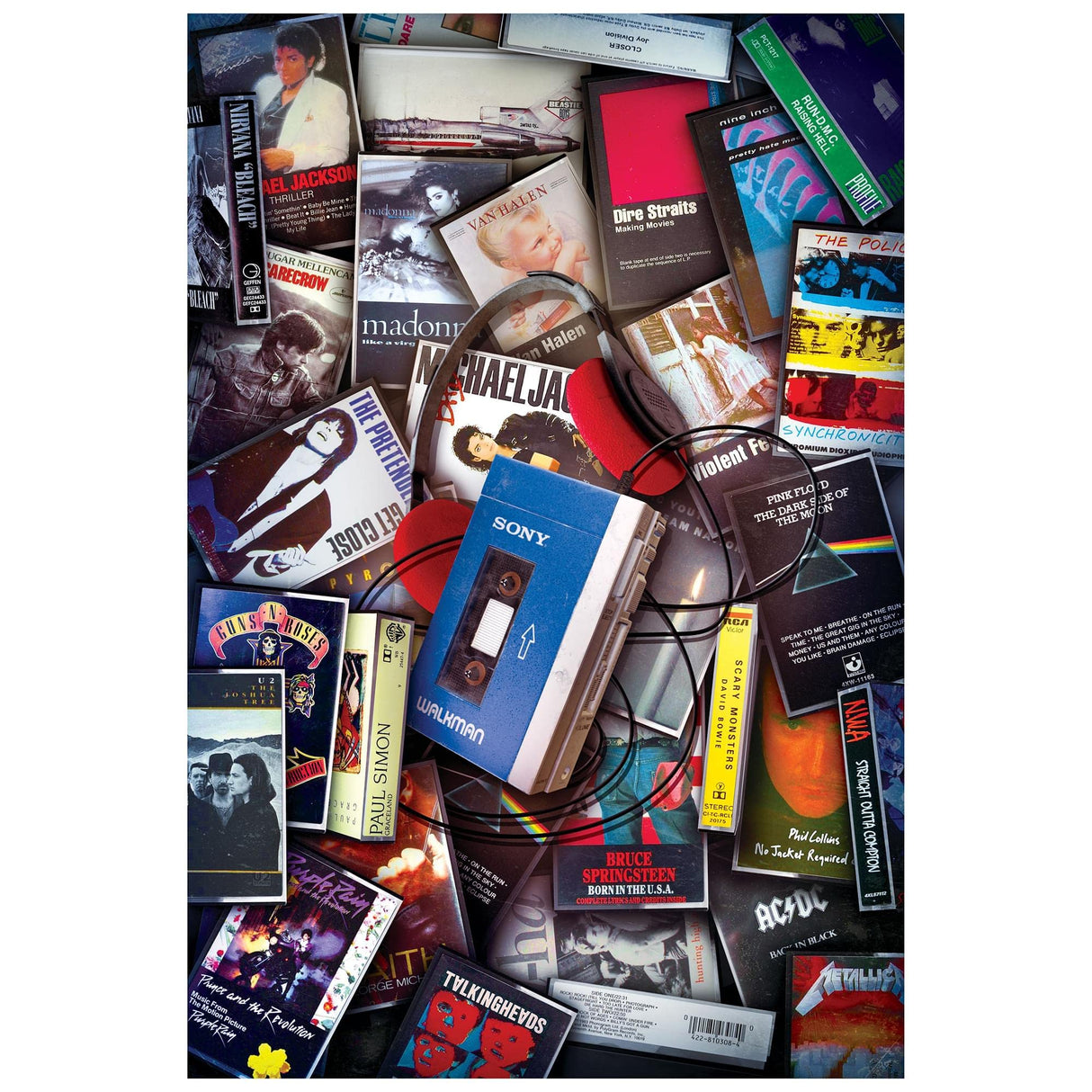 80s Cassette Music Hits 1000-Piece Jigsaw Puzzle, Brain Teaser for Kids and Adults | 28 x 20 Inches Toynk