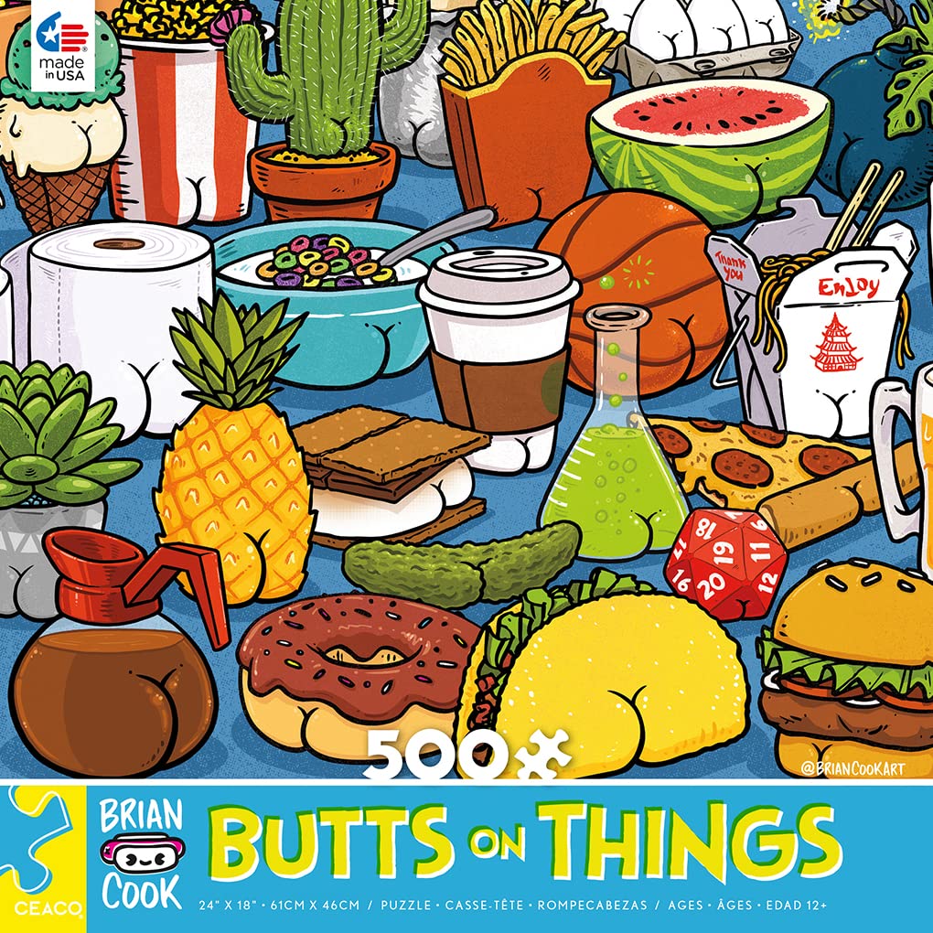 Ceaco - Brian Cook - Butts on Things - 500 Piece Jigsaw Puzzle Ceaco