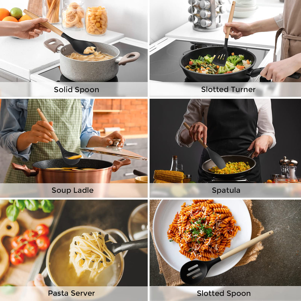 syvio Knife Set, 21pcs Utility Knife Sets for Kitchen with Block and Sharpener, Razor-Sharp, Effortless Sharpening, Premium Kitchen Knives with 6 pcs Kitchen Utensils Set and Utensil Holder, Black syvio