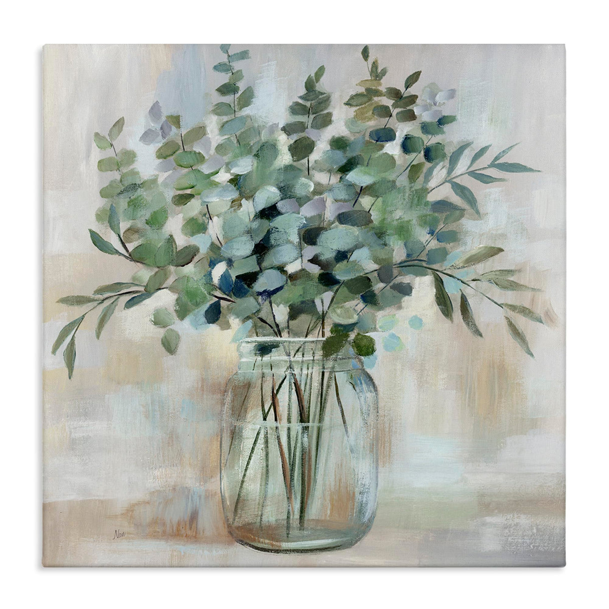 Stupell Industries Soothing Eucalyptus Flower Herb Arrangement Rustic Jar Canvas Wall Art, Design by Nan Stupell Industries
