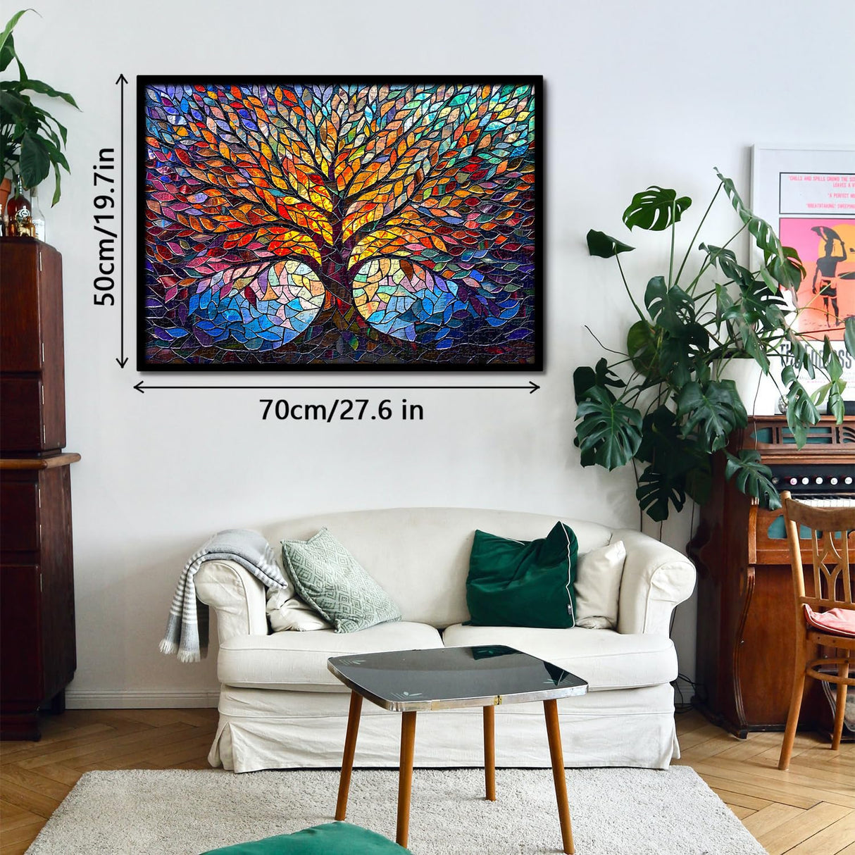 PICKFORU Stained Glass Puzzle Tree of Life Puzzles for Adults 1000 Pieces, Impossible Hard Difficult Challenging Puzzles for Adults, Colorful Mosaic Tree of Life Jigsaw Puzzle 1000 Pieces PICKFORU