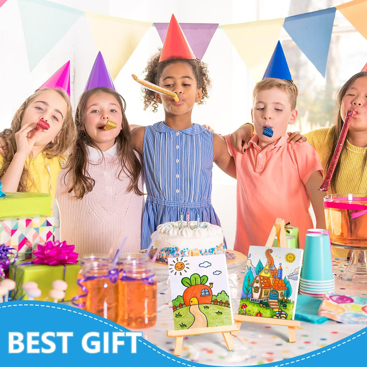 ESRICH Small Canvases for Painting, 6 Pack Canvas 5x7 Inch Stretched Canvas 2/5" Profile Primed Acid Free Painting Canvas for Kids for Oil Paint,Watercolor,Acrylic Paint,Gouache &Tempera. ESRICH