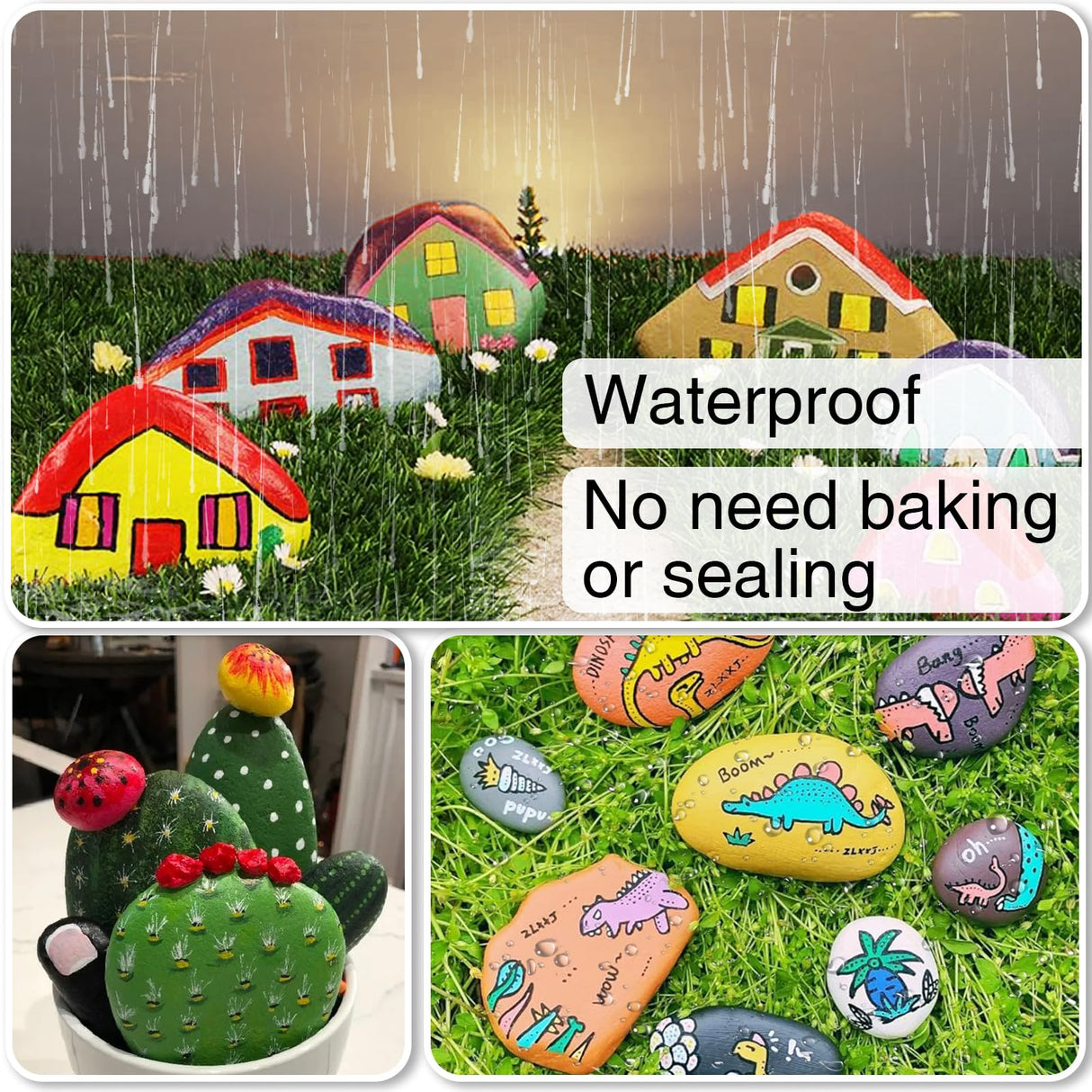 Black Paint Pens Permanent Paint Markers - 6 Pack Oil Based Marking Pens, Medium Point, Quick Drying and Waterproof Paint Pens for Rock Painting Car Tyre Metal, Plastic, Canvas, Wood TOOMGGA