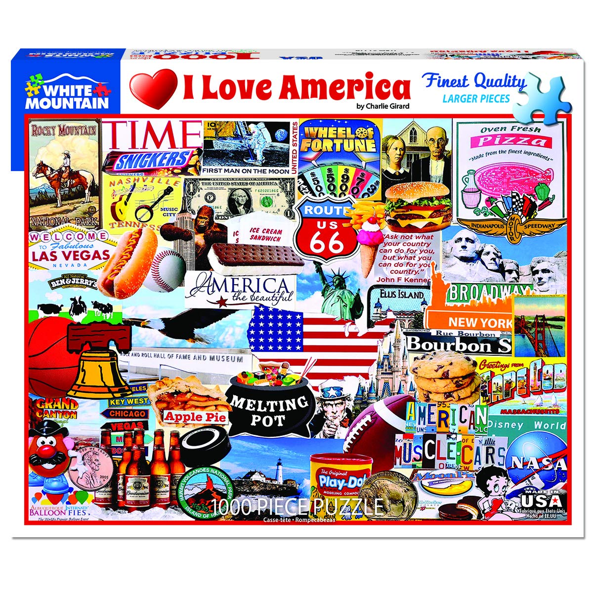 White Mountain Puzzles I Love America - 1000 Piece Jigsaw Puzzle White Mountain