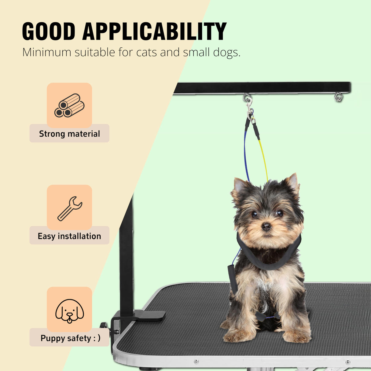 Dog Grooming Arm with Metal Clamp - Adjustable Portable Dog Grooming Table Arm for Table with 1 Loop Noose & Two No Sit Haunch Holder,Grooming Restraint for Small Medium Dogs JWPC