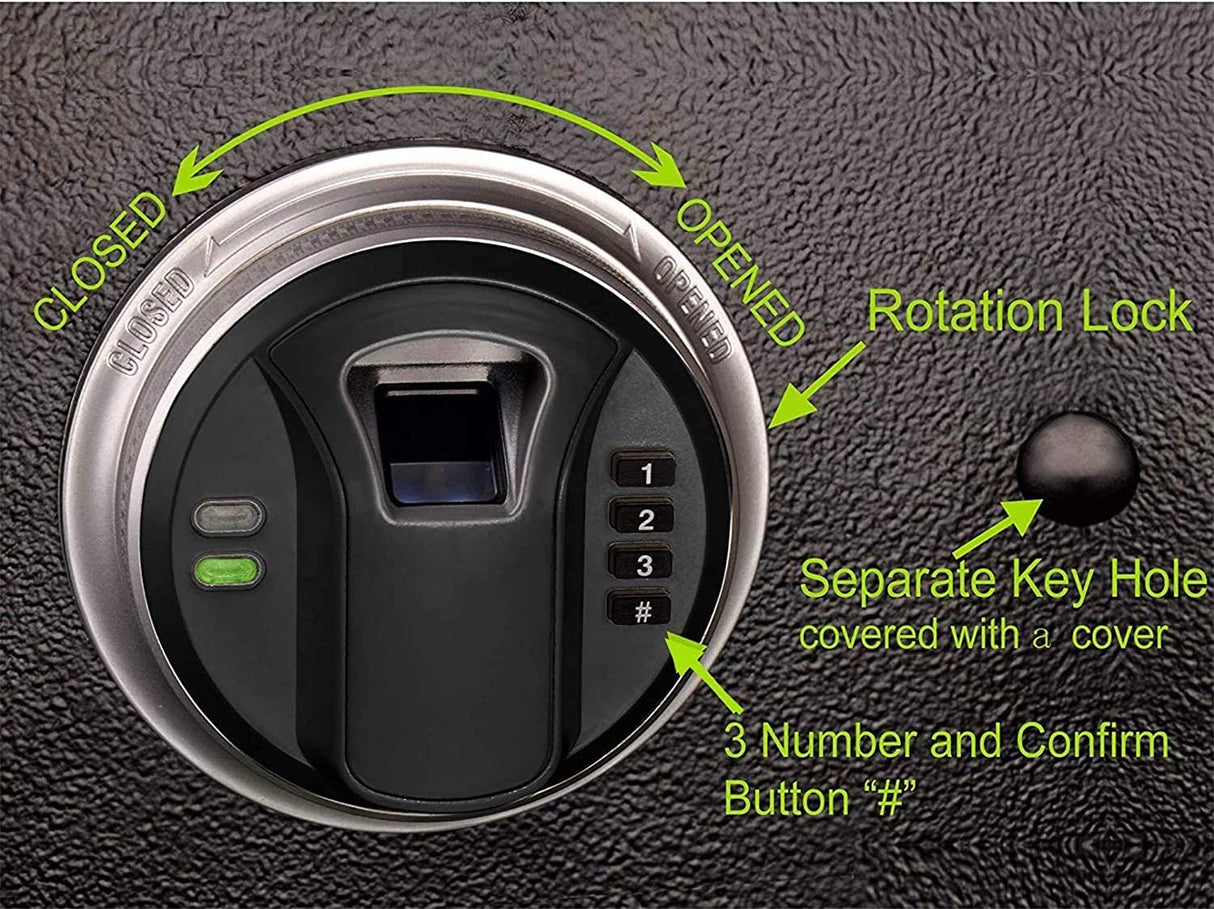 Rifle Gun Safe, Quick Access Long Gun Safe, 5-6 Gun Metal Rifle Gun Security Cabinet for Rifle with/Without Scope with Separate Handgun Rest, Lockbox and Removable Shelf BBRKIN