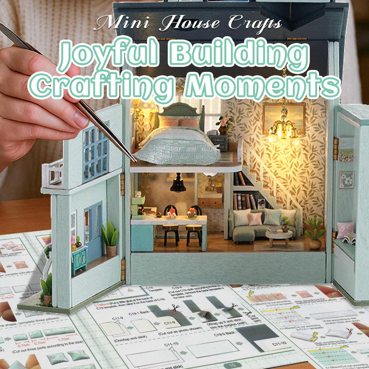 Flever Dollhouse Miniature DIY House Kit Creative Room with Furniture for Romantic Valentine's Gift (Warm House) Flever