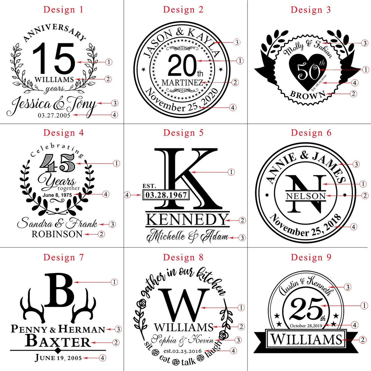 Anniversary Gifts, Personalized Cutting Boards for Wedding Gift, Bridal Shower, Engagement, Housewarming Gift, Gift for Parents, Couple or Bride and Generic