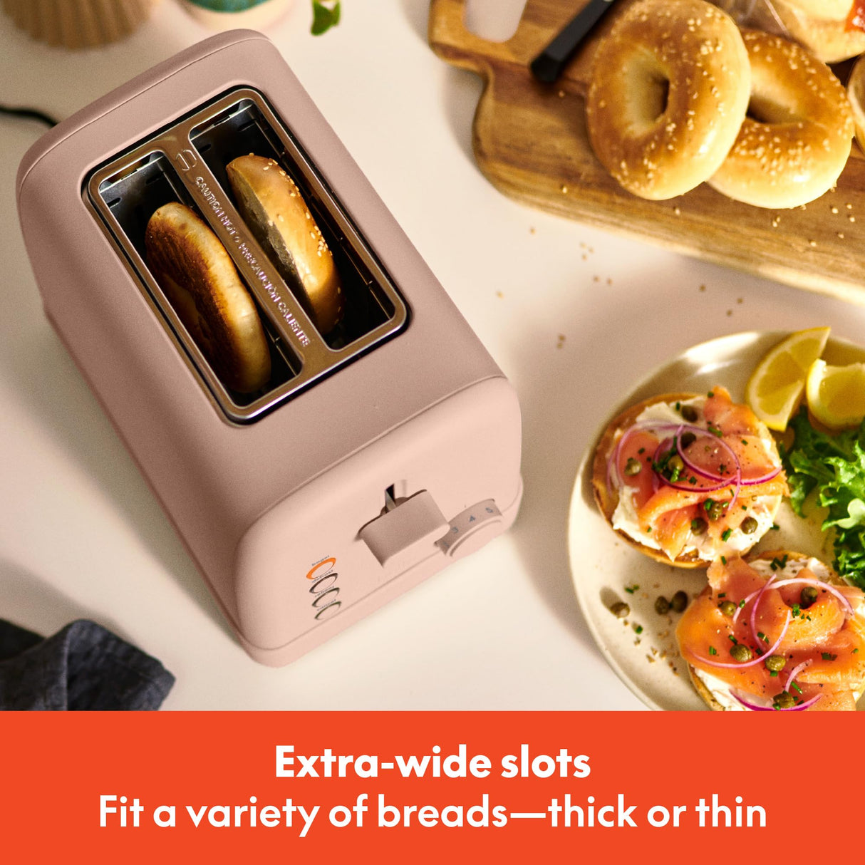 bella 2 Slice Toaster, 6 Setting Shade Control w Reheat, Cancel, Bagel & Defrost Buttons, Removable Crumb Tray, Anti Jam & Auto Shutoff, Auto Centering Guides & Cord Wrap, 900 Watt, Blossom BELLA