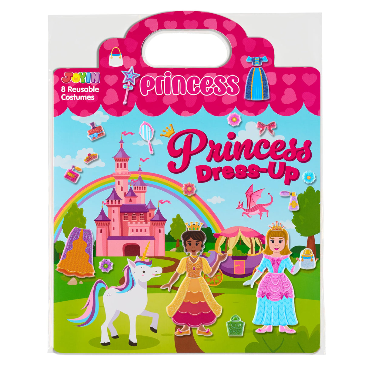 JOYIN Princess Dress-Up Reusable Sticker Book for Toddlers, 3D Sticker Books for Kids 3 4 5, Travel Essentials, Airplane Activity Toys, Crafts Gifts, Birthday Gifts JOYIN