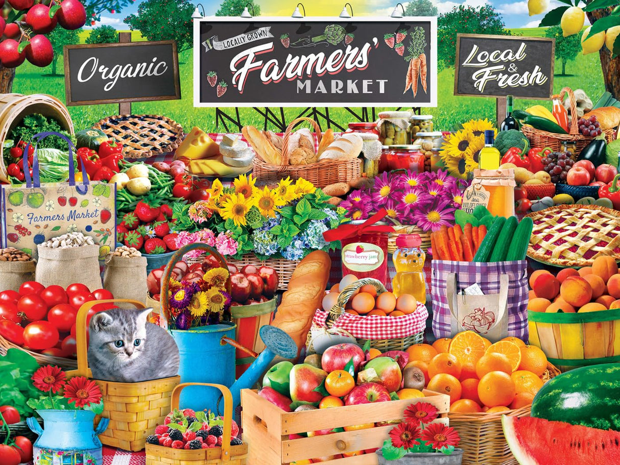 MasterPieces 300 Piece EZ Grip Jigsaw Puzzle - Farmers Market - 18"x24" Masterpieces