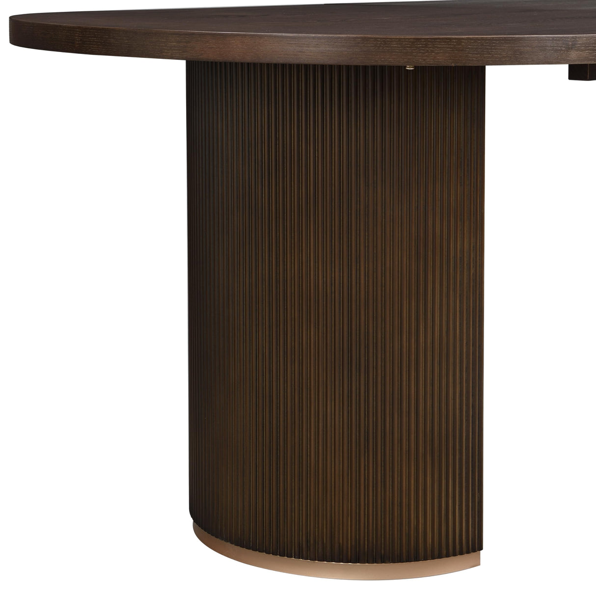 Christopher Knight Home Lancas Modern Minimalist Wooden Indoor Dining Table, Oval Top Dining Table Set for 6, Pedestal Dining Room/Kitchen Table, Ideal for Restaurant/Family Gatherings, Walnut Brown Christopher Knight Home