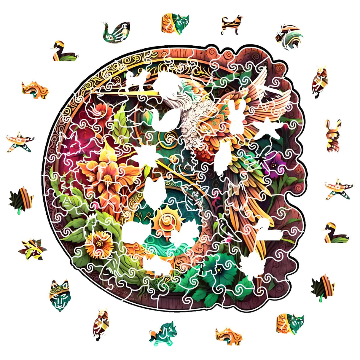 CRAFTHUB Wooden Puzzles for Adults – Nectar Quest Hummingbird Puzzle – Wooden Jigsaw Puzzles, Animal Shaped, Family Games, Adult Kids Birthday Gifts, 114 Piece, A4 Size, 7.7"x7.8" CRAFTHUB