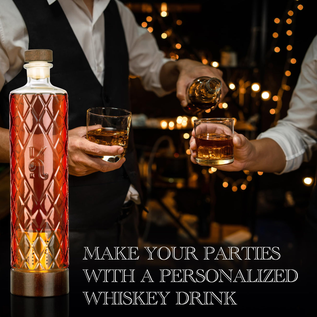 DIY Whiskey Gifts for Men - DIY Whiskey Infusion Set - Whiskey Making Kit - Whiskey Decanter Set with Botanicals & Wood Chips - Bourbon Decanter & Whiskey Birthday Gifts for Men Krafterize