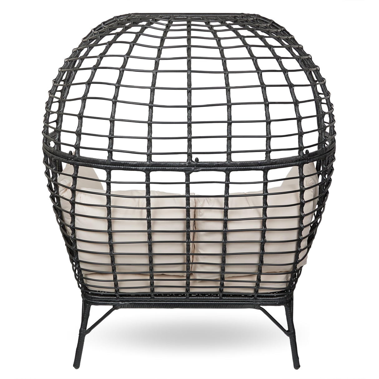 Alpine Corporation MHQ130 Indoor/Outdoor Double Seat Egg Chair w/Cushions, Versatile Patio & Sun Room Seating, 57" H, Black Alpine Corporation