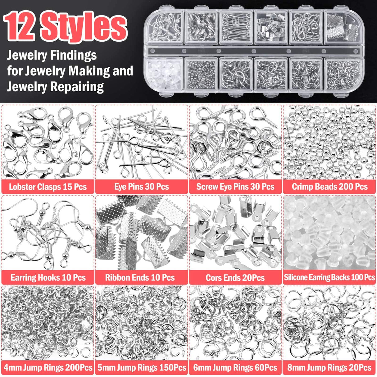 Thrilez Wire Wrapping For Jewelry Making, Repair and Beading Supplies Kit with Craft Ring Wire, Tools, Pliers and Jewelry Findings Thrilez