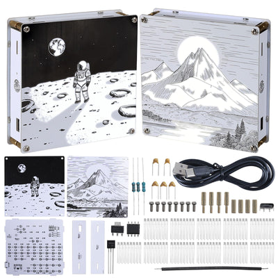 MIOYOOW Light Painting Lamp DIY Soldering Kit, Double-Sided PCB Night Light Solder Practice Kit with Adjustable Brightness, Electronics Project for School Learning and Desk Decoration