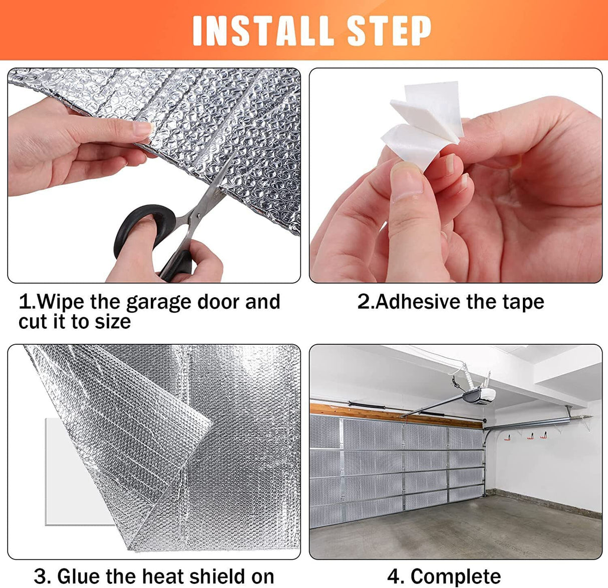 Garage Door Insulation Kit 16 Pcs Double Bubble Reflective Panels 24x48" Sheets - Double Garage Door WoodArtSupply