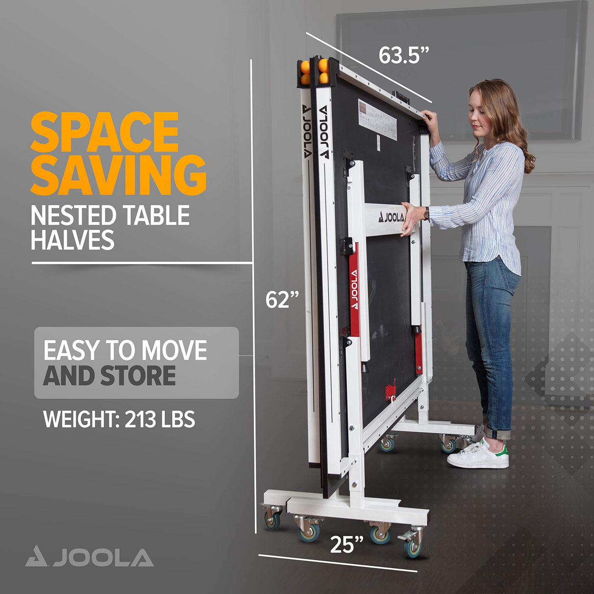 JOOLA Rally TL Professional MDF Indoor Ping Pong Table w/ Quick Clamp Table Tennis Net & Post Set - 10 Minute Easy Assembly - Corner Ball Holders - Tournament Quality - Includes Playback Mode JOOLA