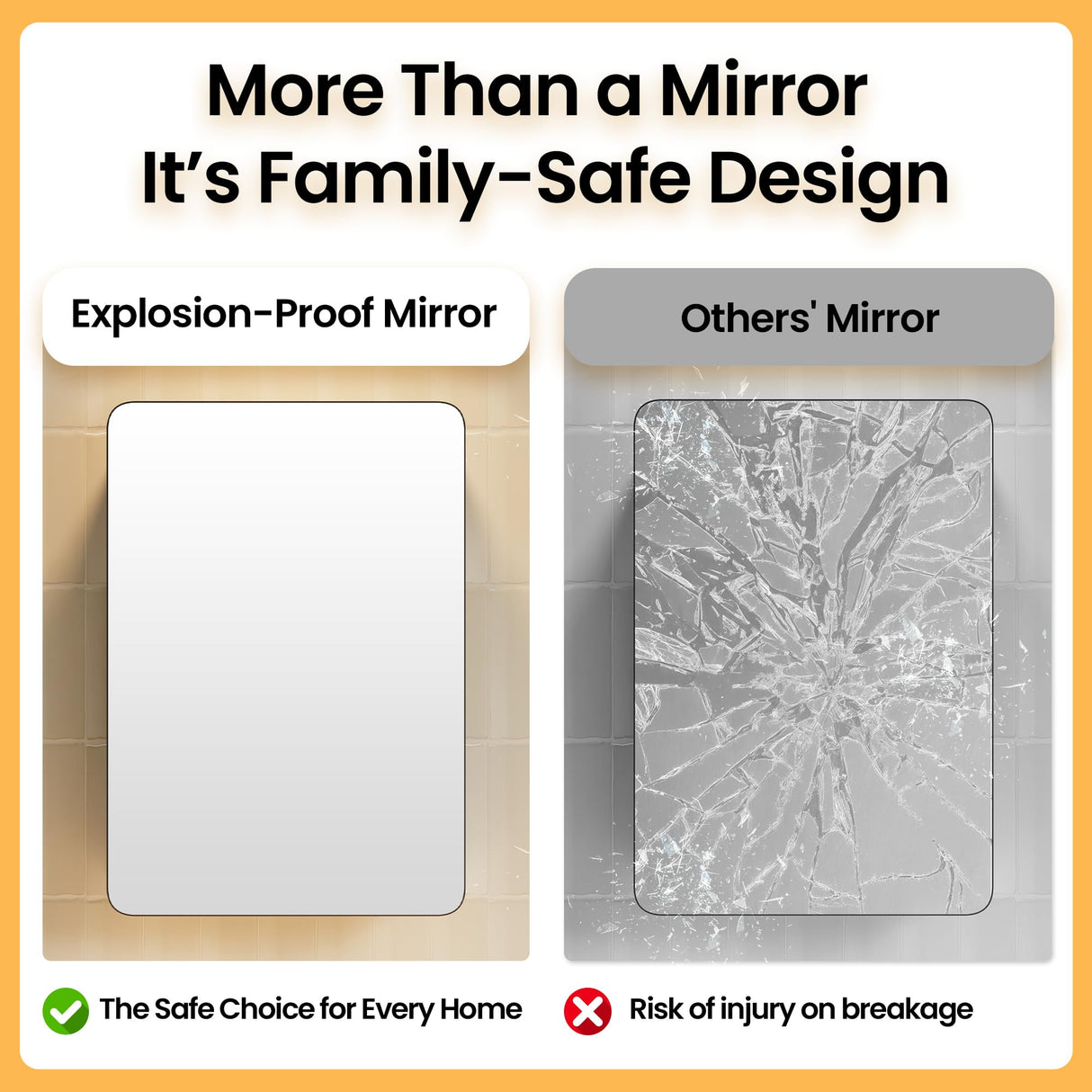 Black Medicine Cabinets for Bathroom with Mirror:20x26 Inch Small Mirrored Vanity Storage with Adjustable Shelves-Surface or Recessed Wall Mount-Matte Black Frame MemoCastle