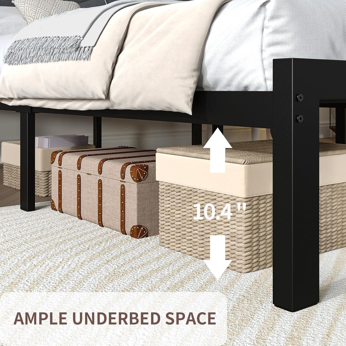 ChicZhiNest Full Bed Frame with Charging Station, LED Lights, Heavy Duty Metal Slats, Headboard with Upholstered Back and Storage Shelves, No Box Spring, Noise-Free, Easy Assembly, Dark Gray ChicZhiNest