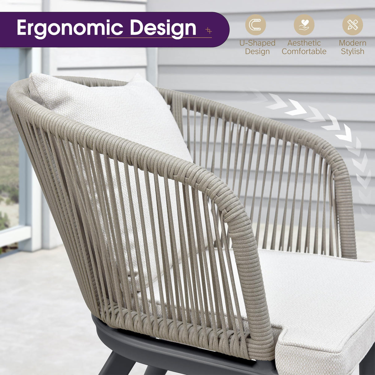 PURPLE LEAF 11 Pieces Patio Dining Set Wicker Outdoor Furniture Rectangular Table and Chairs Set for Garden Deck Aluminum Frame Backyard Kitchen Set, Cushions and Pillows Included Taupe PURPLE LEAF