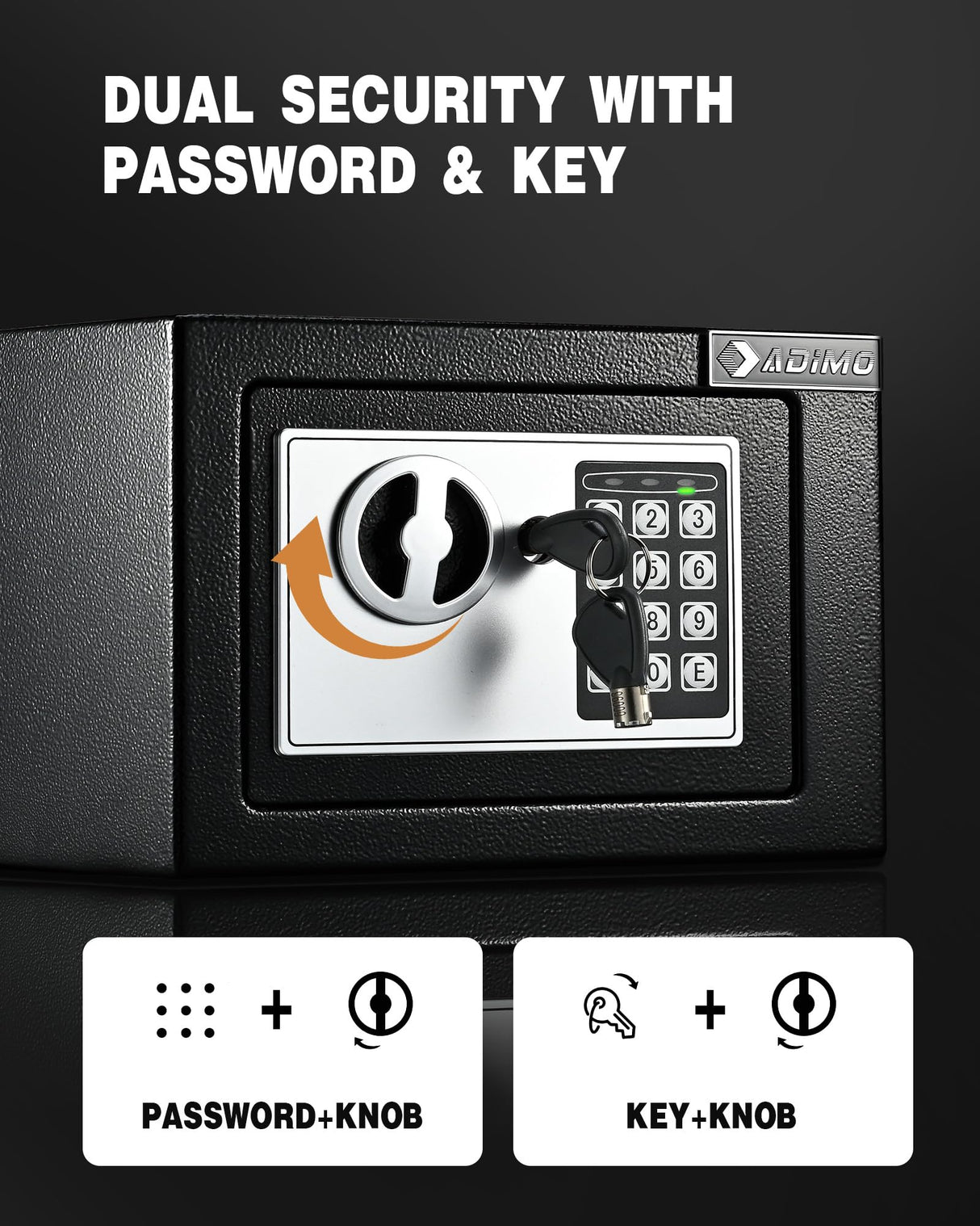 Safe Box, Small Safe for College Dorm Room, Money Safe with Fireproof Safe Bag for Cash or Document, Keys &Pass Code Home Safe with Wall Safe Kits, 0.23Cu Ft Hidden Safe for Home Office Hotel Business ADIMO