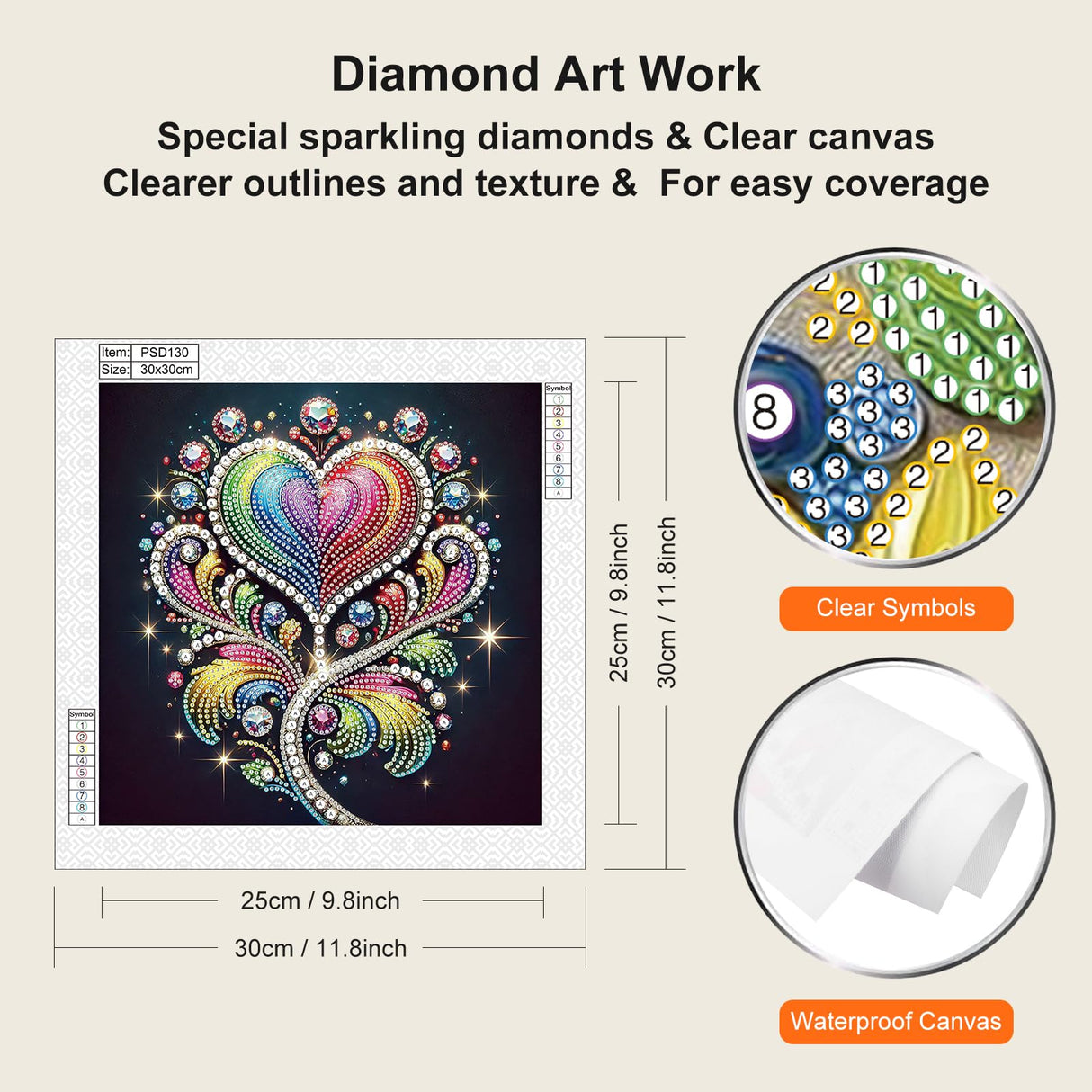 WSLWXSHM 5D Special Shape Diamond Art Kits for Beginners, Diamond Painting Kits for Adults Love Flower, Crystal Rhinestones Diamond Painting for Home Wall Decoration Gift 12×12inch/30×30cm WSLWXSHM