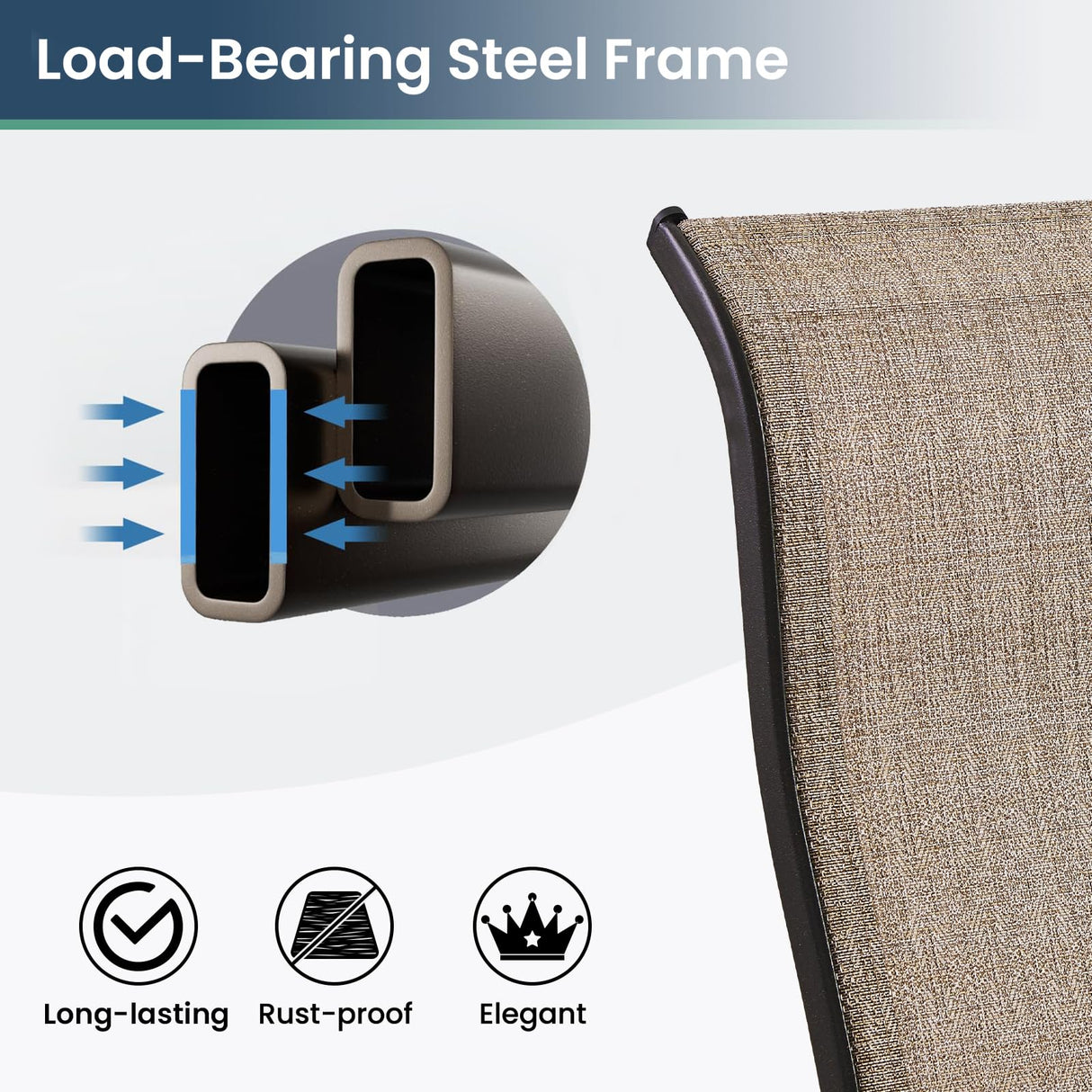 Amopatio Patio Swivel Chairs Set of 2, Outdoor Swivel Rocker Dining Chairs with All Weather Textilene High Back & Metal Frame, for Backyard Deck Lawn Garden, Brown Amopatio