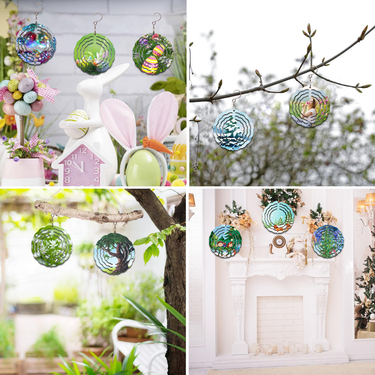 10 Pack Sublimation Wind Spinner Blanks, 3 Inch 3D Aluminum Metal Wind Spinners Hanging Wind Spinner Sublimation Products for DIY Crafts Indoor Outdoor Yard Garden Window Decoration Gifts (Round) MRHEPHAESTUS