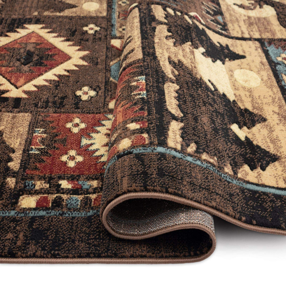 Home Dynamix Buffalo Bear Rustic Area Rug, Brown/Red, 7'10"x10'5", Rectangular Home Dynamix