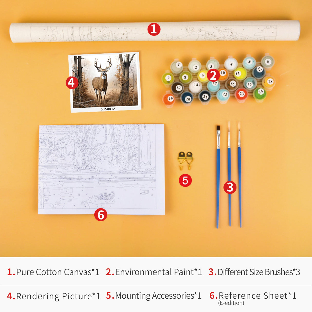 TUMOVO White Tail Buck Deer Paint by Numbers Kit for Adults & Kids, DIY Easy Oil Painting for Home Wall Decor, 16x20 Inch, Acrylic TUMOVO