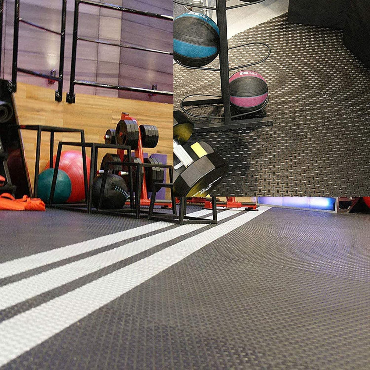 uyoyous 3.3 x 16.4FT Rubber Diamond Garage Floor Roll Diamond Tread Rollout Garage Flooring Rolls Diamond Plate Rubber Flooring Rolls Diamond Plate Pattern Flooring for Garage Industry Gym uyoyous