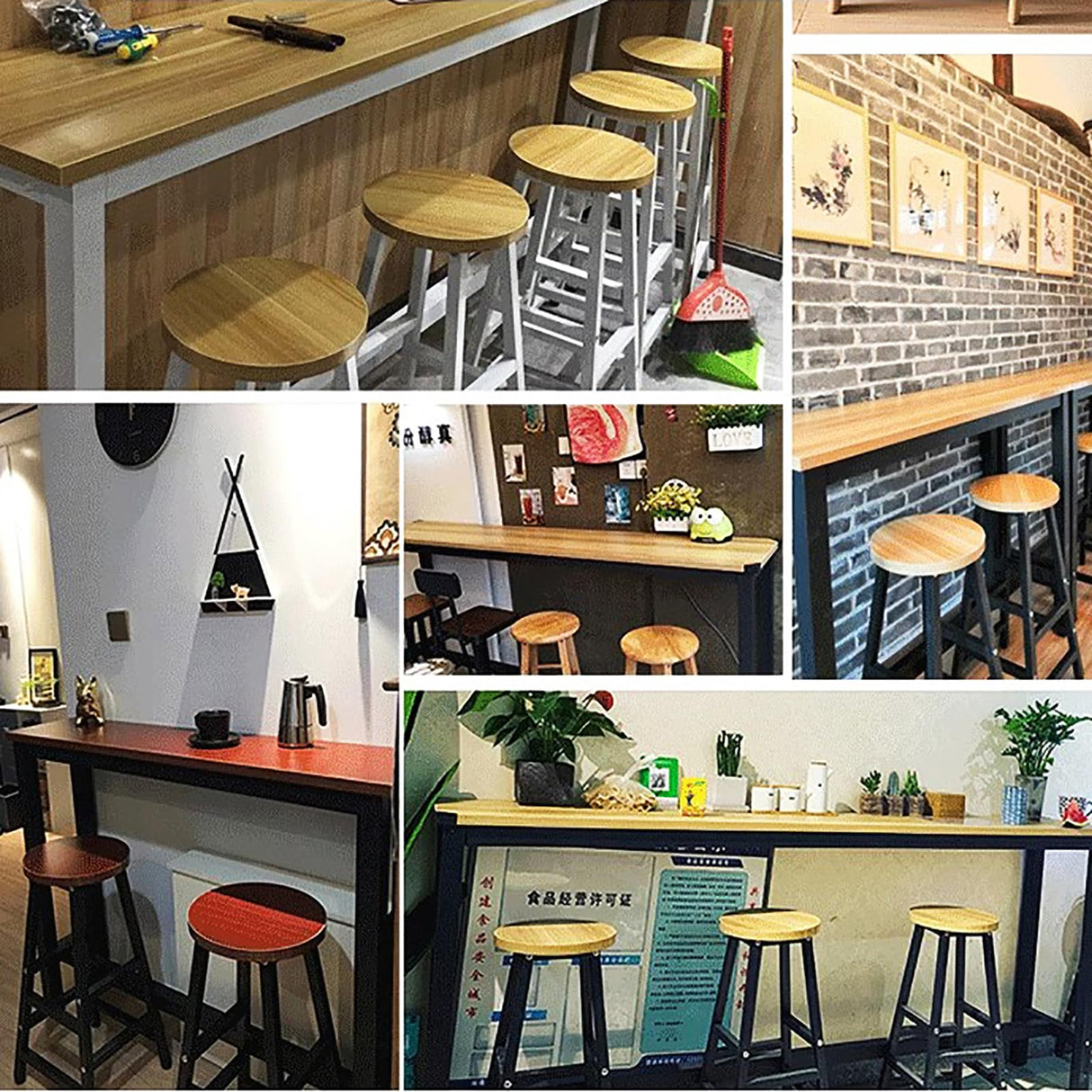 Modern Black Wooden Bar Table - Rectangle Console for Dining and Kitchen Use Topjia