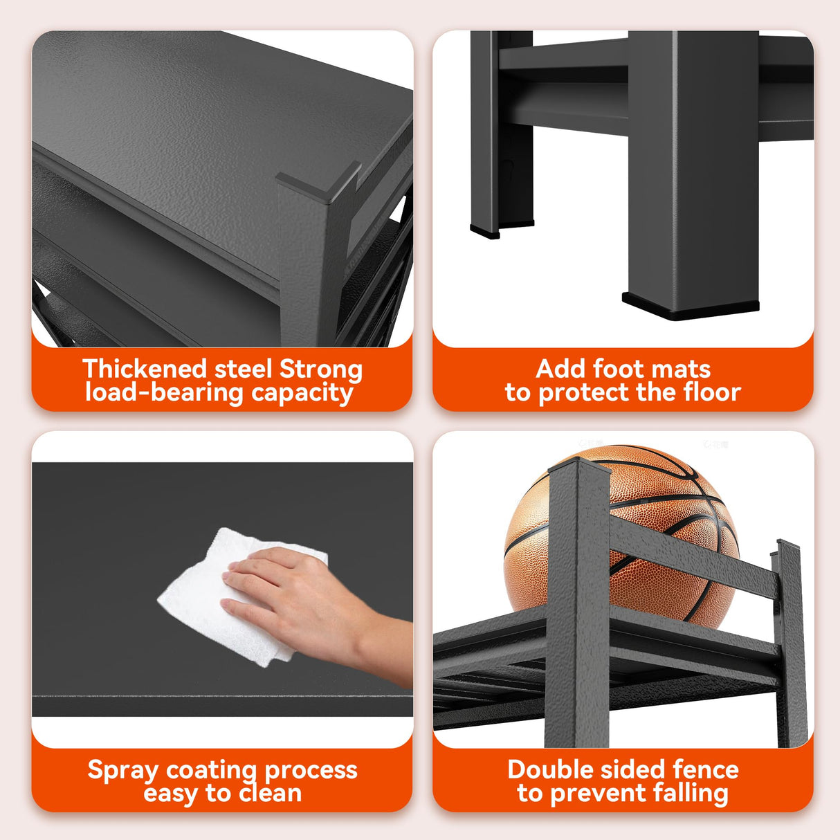 Notmise Garage Shelving Units and Storage, Heavy Duty Storage Shelves Adjustable Tall Shelf Steel Shelving for Industrial, Warehouse, Basement Notmise