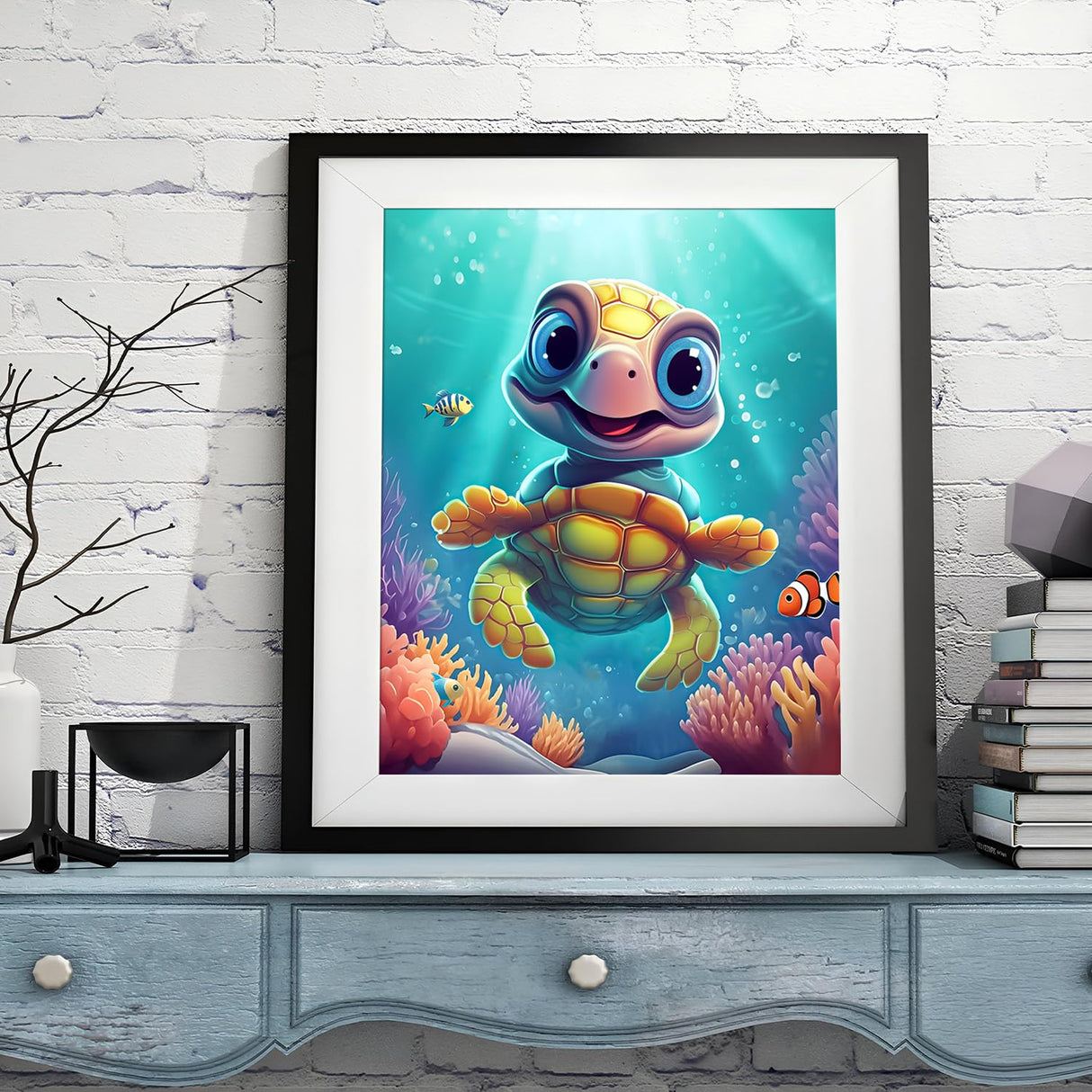 Pangoo Art Paint by Numbers Kit for Adults, Underwater World Paint by Number for Adults, Paint by Numbers Turtle Canvas DIY Kits, Simple Adult Paint by Number Beginner for Home Wall Art 16x20 inch Pangoo Art