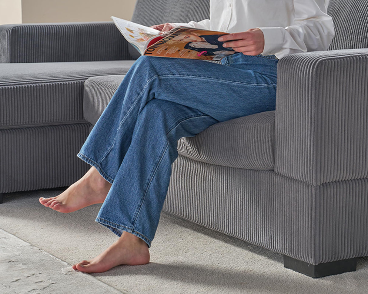 AMERLIFE 172 Inch U Shaped Couch, Modular Sectional Sofa with Storage Console, Oversized Couch with Charging Socket, Grey Comfy Couch AMERLIFE