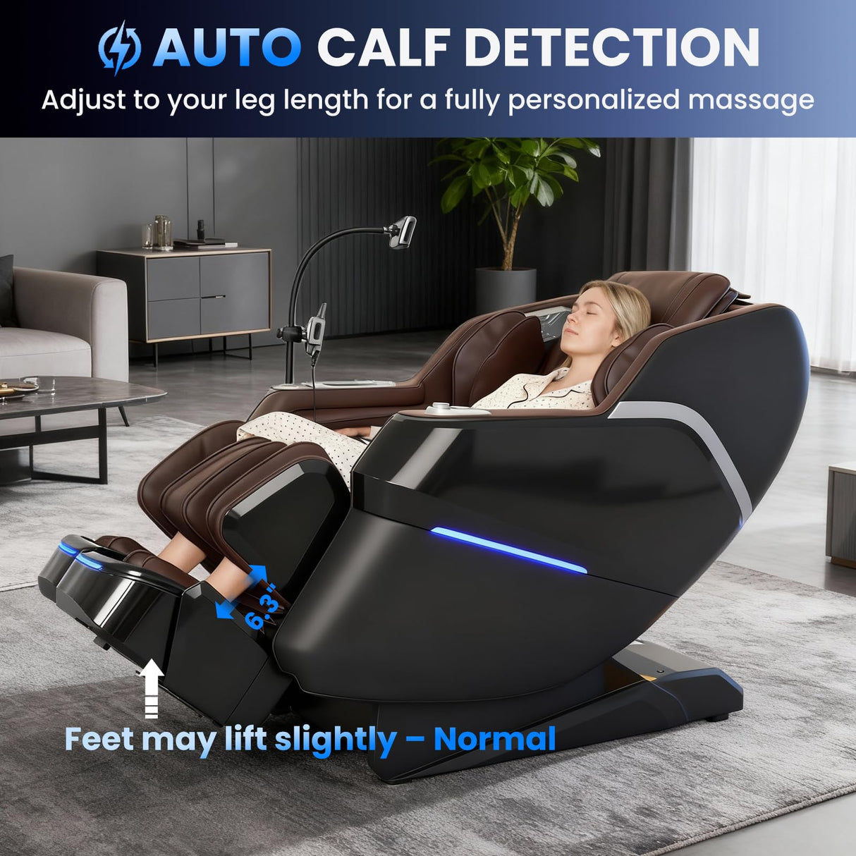Notired Space Walk & Ankle Stretch 4D Massage Chair Full Body, Unique 2026 Zero Gravity SL-Track Shiatsu Massage Chair Recliner, Electric Calfrest Extension & Foot Rollers, AI Voice Control S002 Black Notired